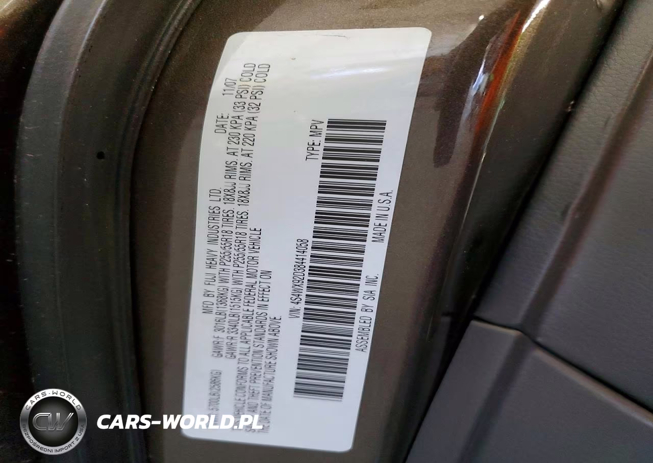 2008 Subaru Tribeca Limited VIN:4S4WX92D384414058 - 14