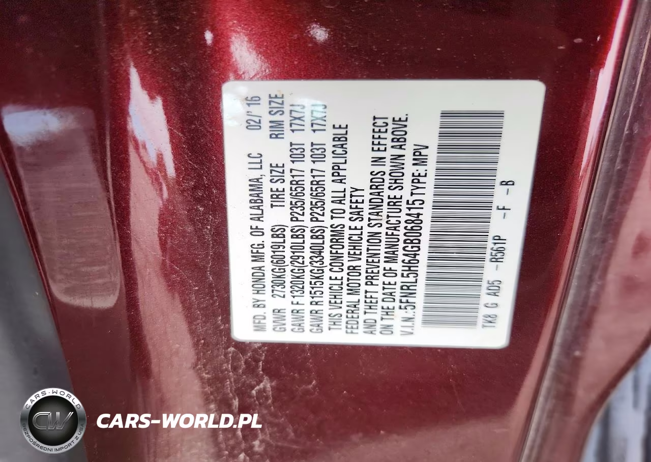 2016 Honda Odyssey Exl VIN:5FNRL5H64GB068415 - 13