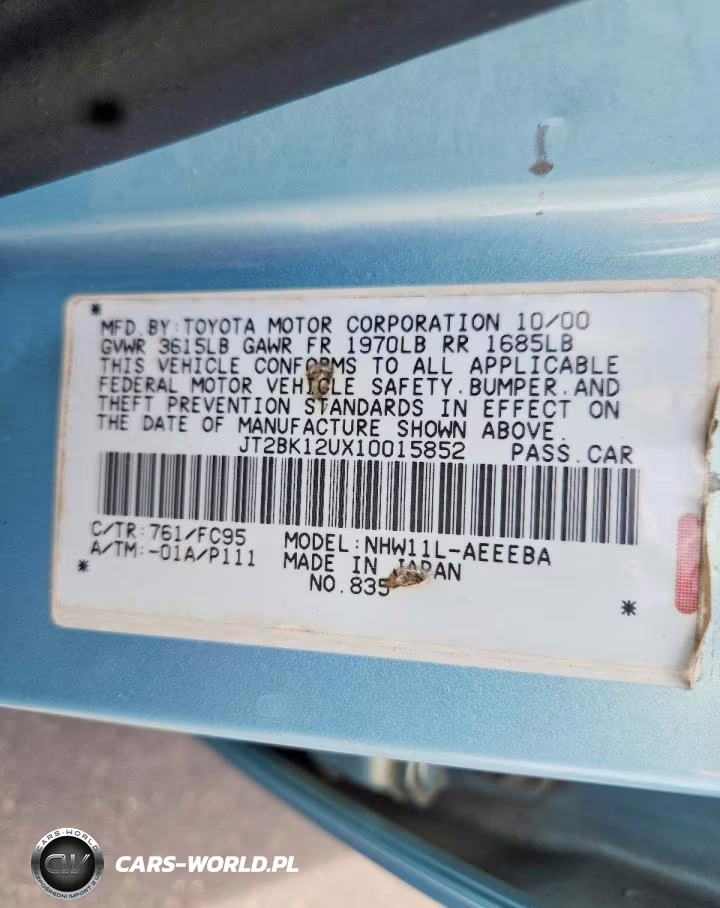 2001 Toyota Prius Base VIN:JT2BK12UX10015852 - 12