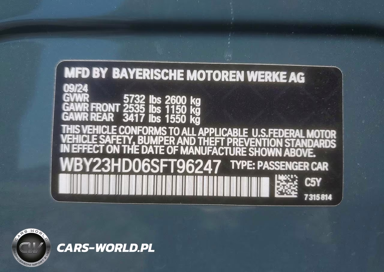 2025 BMW I4 Edrive 40 VIN:WBY23HD06SFT96247 - 13