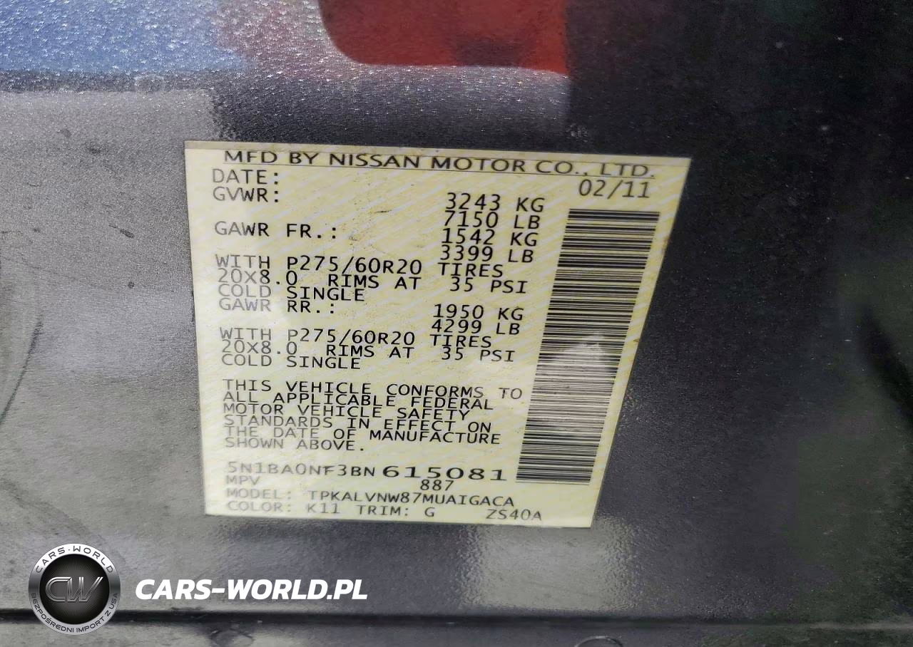 2011 Nissan Armada Platinum VIN:5N1BA0NF3BN615081 - 14