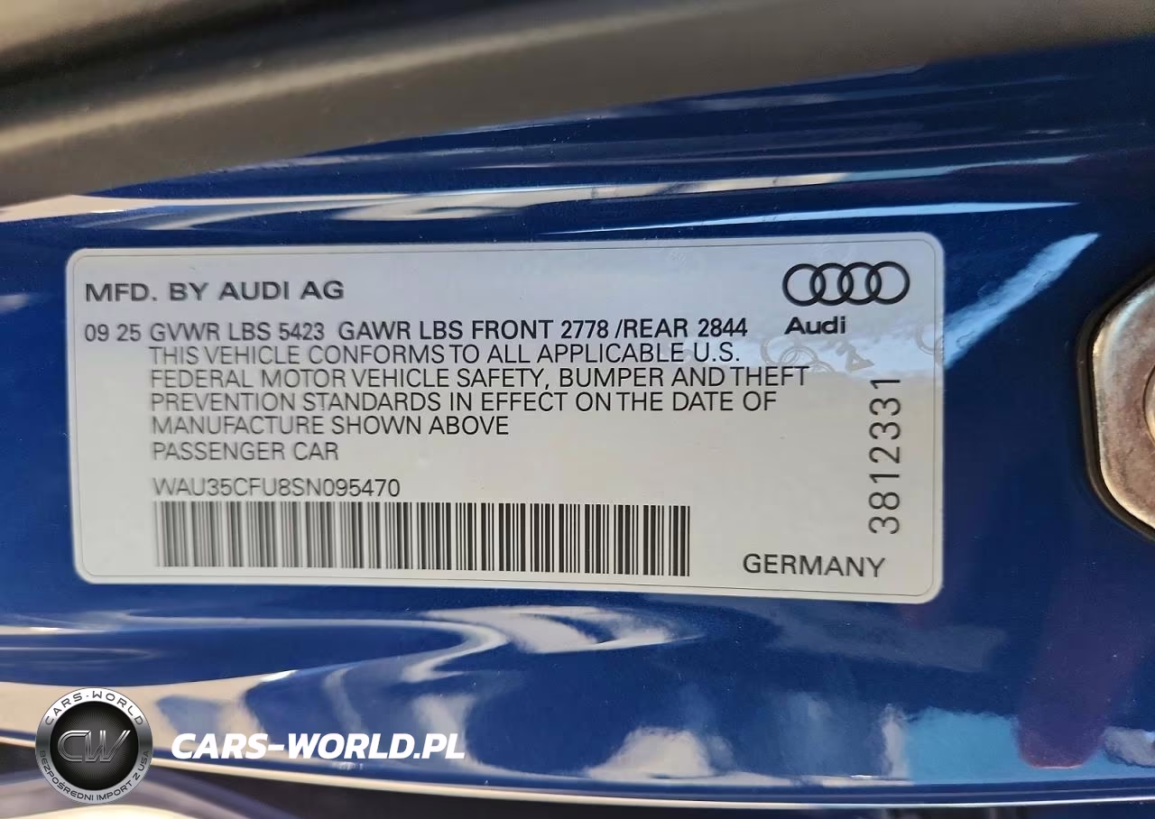 2025 Audi S5 Prestige VIN:WAU35CFU8SN095470 - 12