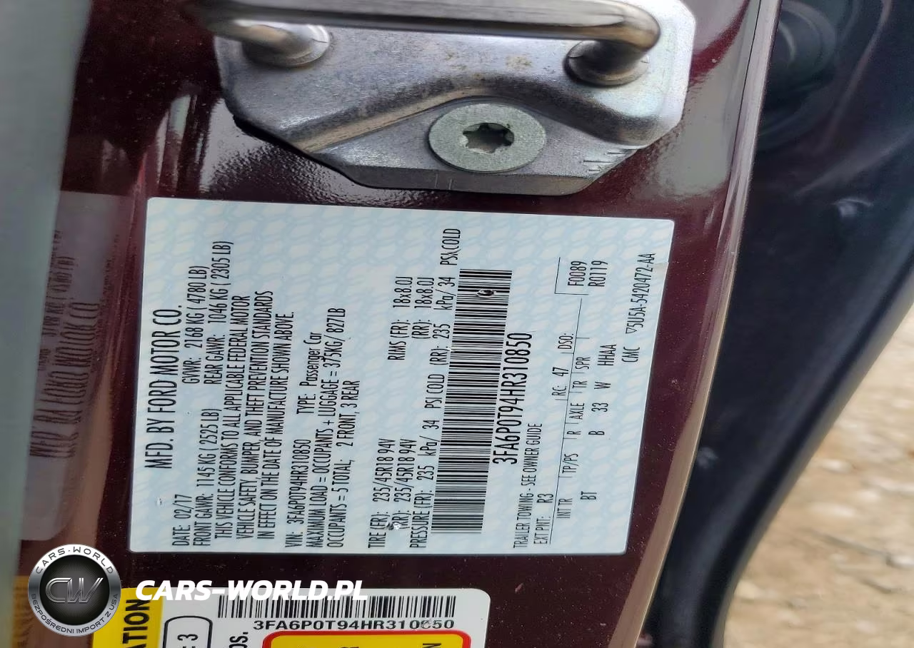 2017 Ford Fusion Se VIN:3FA6P0T94HR310850 - 12