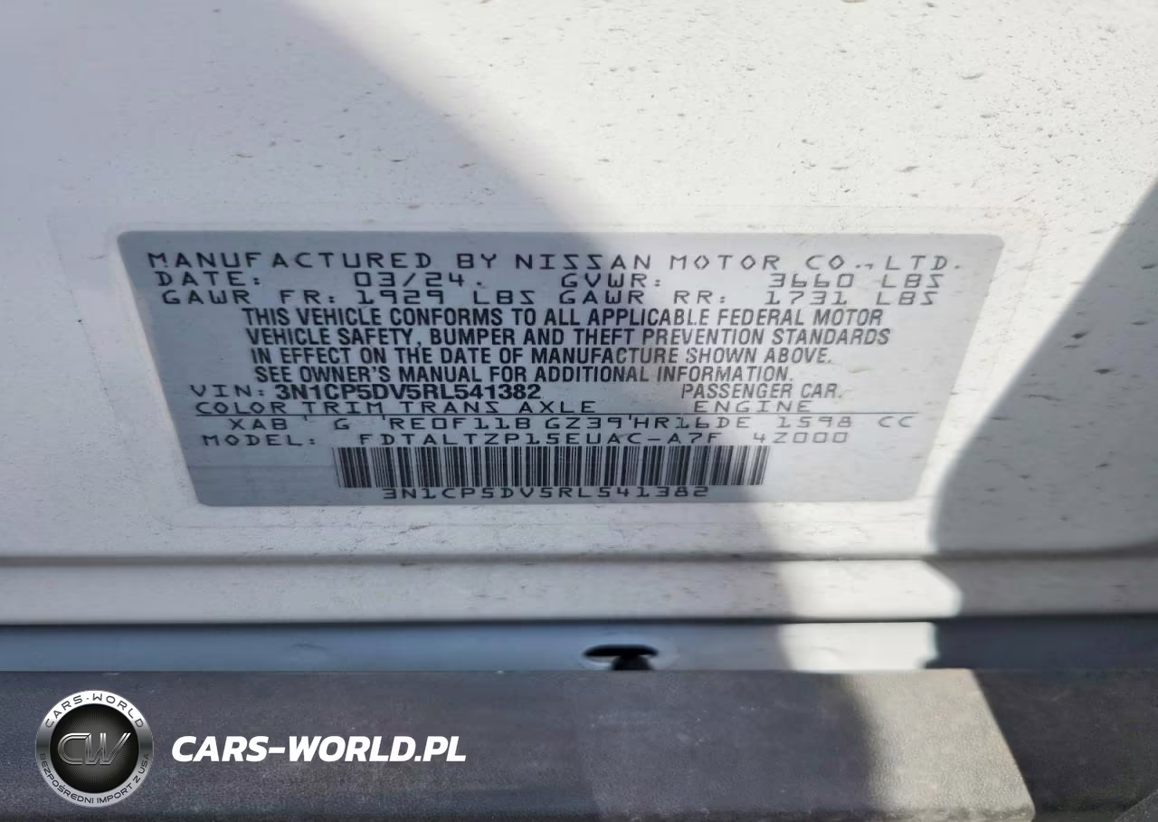 2024 Nissan Kicks Sr VIN:3N1CP5DV5RL541382 - 12