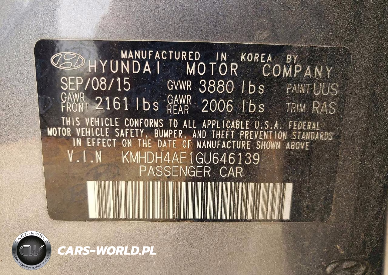 2016 Hyundai Elantra Se VIN:KMHDH4AE1GU646139 - 12