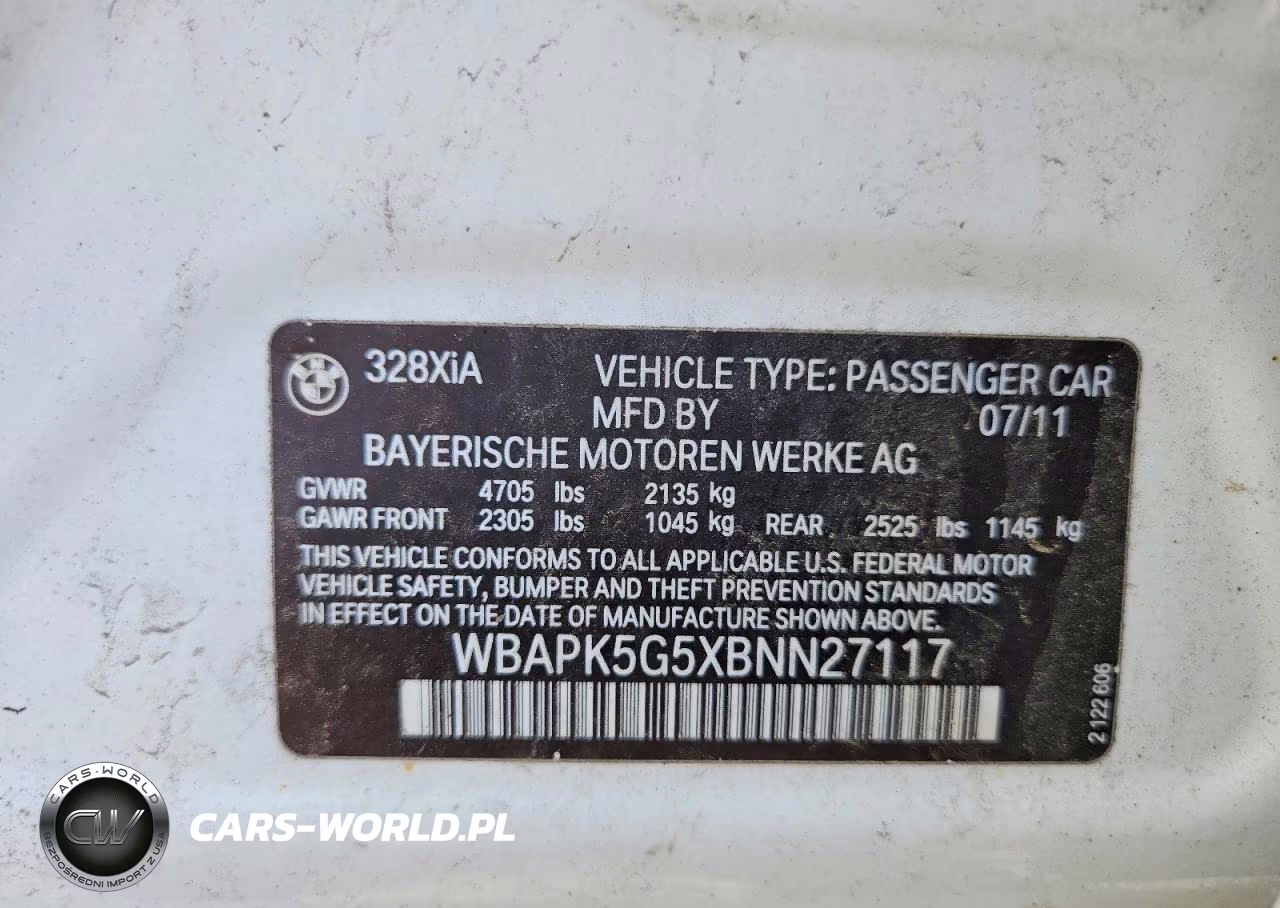 2011 BMW 328 VIN:WBAPK5G5XBNN27117 - 12