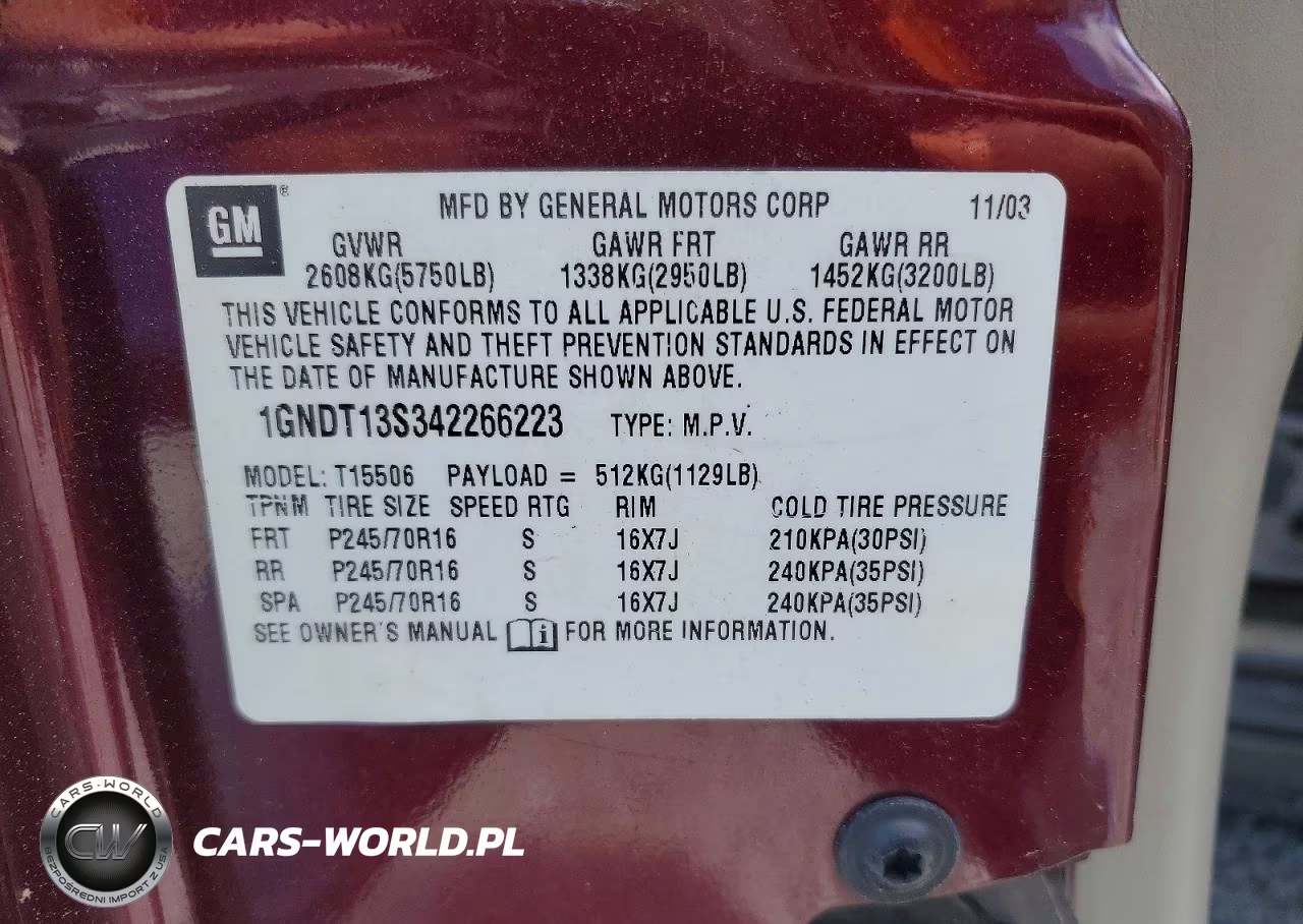 2004 Chevrolet Trailblazer Ls VIN:1GNDT13S342266223 - 13
