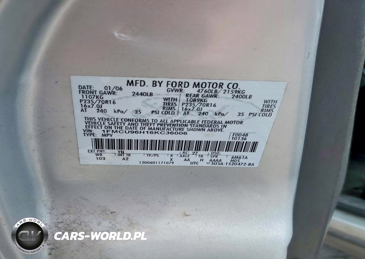2006 Ford Escape Hev VIN:1FMCU96H16KC36006 - 12