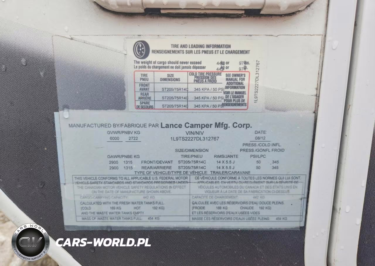 2013 Lance Camper VIN:1L9TS2227DL312767 - 10
