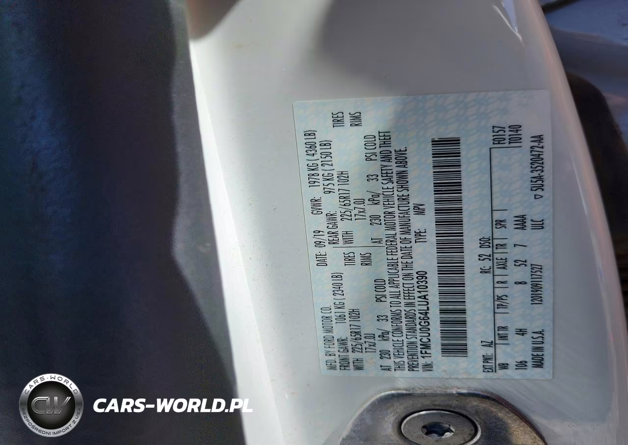 2020 Ford Escape Se VIN:1FMCU0G64LUA10390 - 13