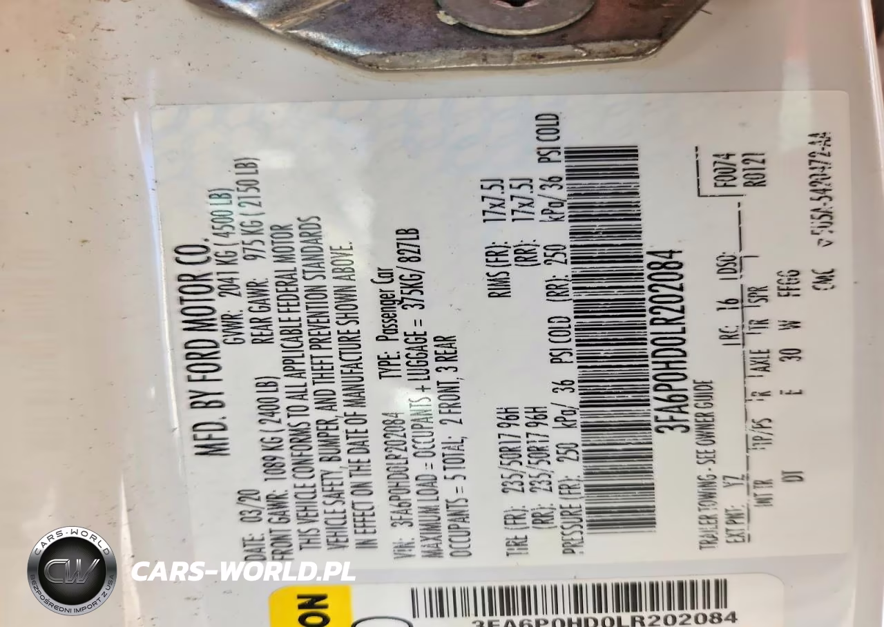 2020 Ford Fusion Se VIN:3FA6P0HD0LR202084 - 12