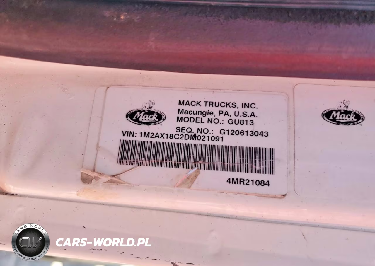 2013 Mack Gu813 Truck Cab And Chassis VIN:1M2AX18C2DM021091 - 10