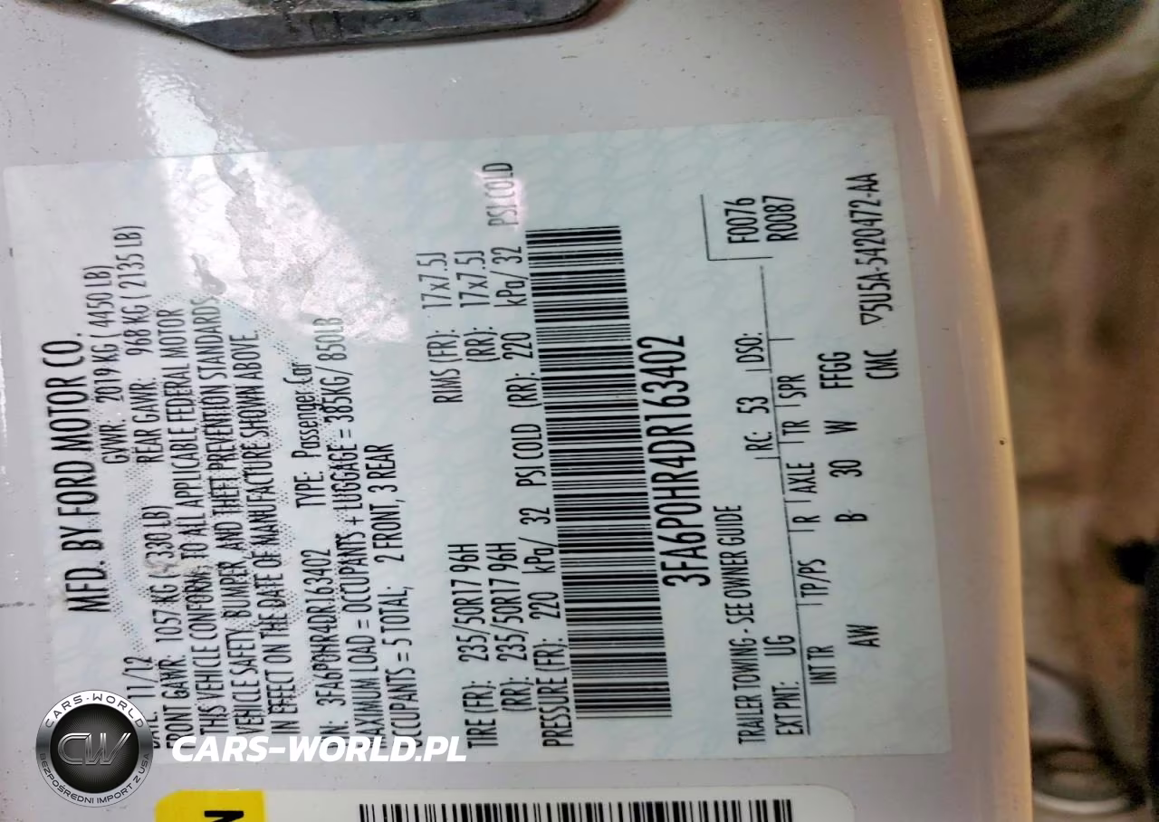 2013 Ford Fusion Se VIN:3FA6P0HR4DR163402 - 12