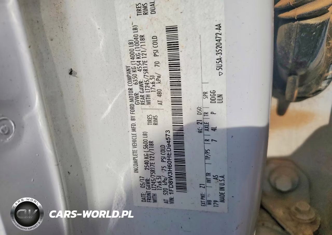 2017 Ford F350 Super Duty VIN:1FD8W3H60HED94573 - 12