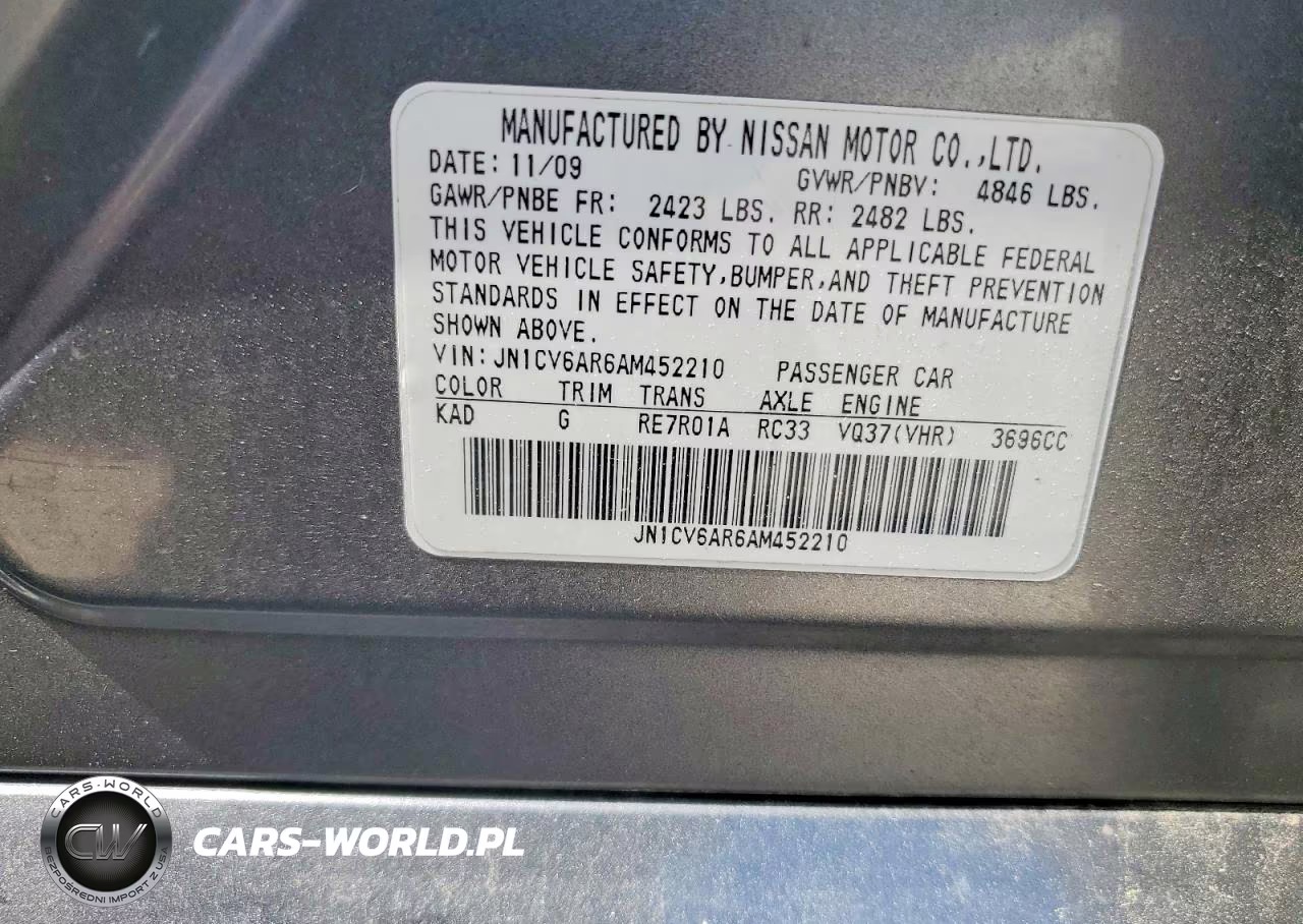 2010 Infi G37 Coupe VIN:JN1CV6AR6AM452210 - 12