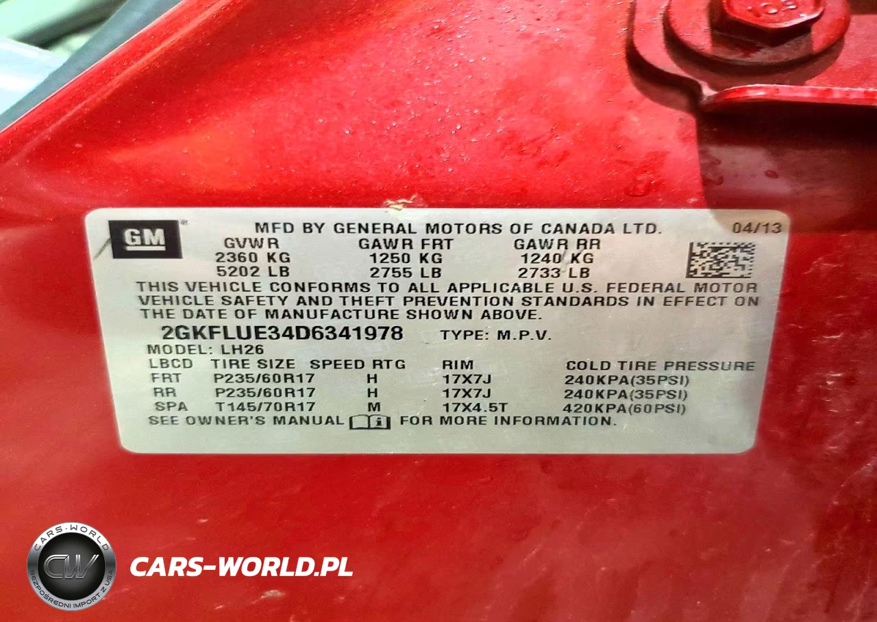 2013 GMC Terrain Slt VIN:2GKFLUE34D6341978 - 13