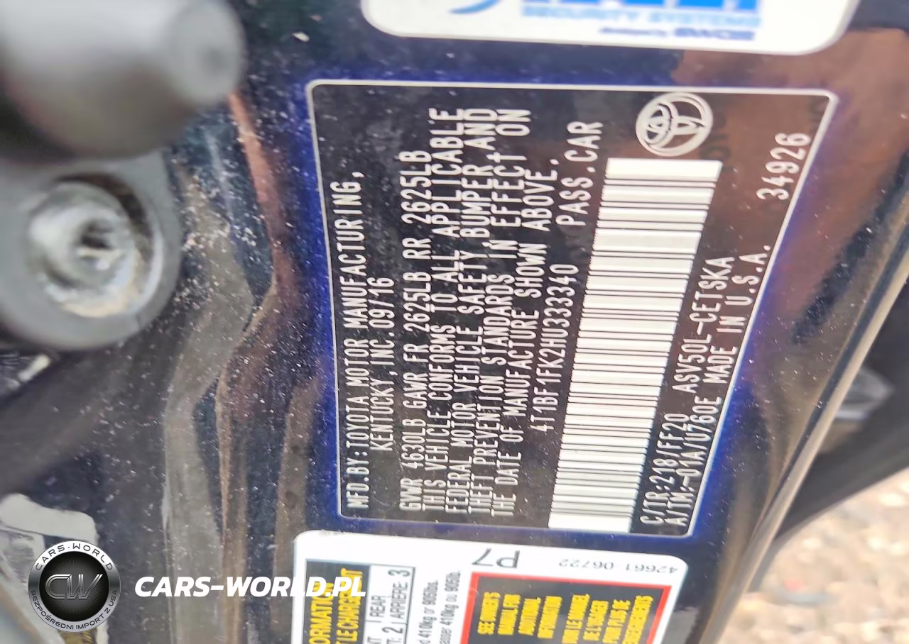 2017 Toyota Camry VIN:4T1BF1FK2HU333340 - 12