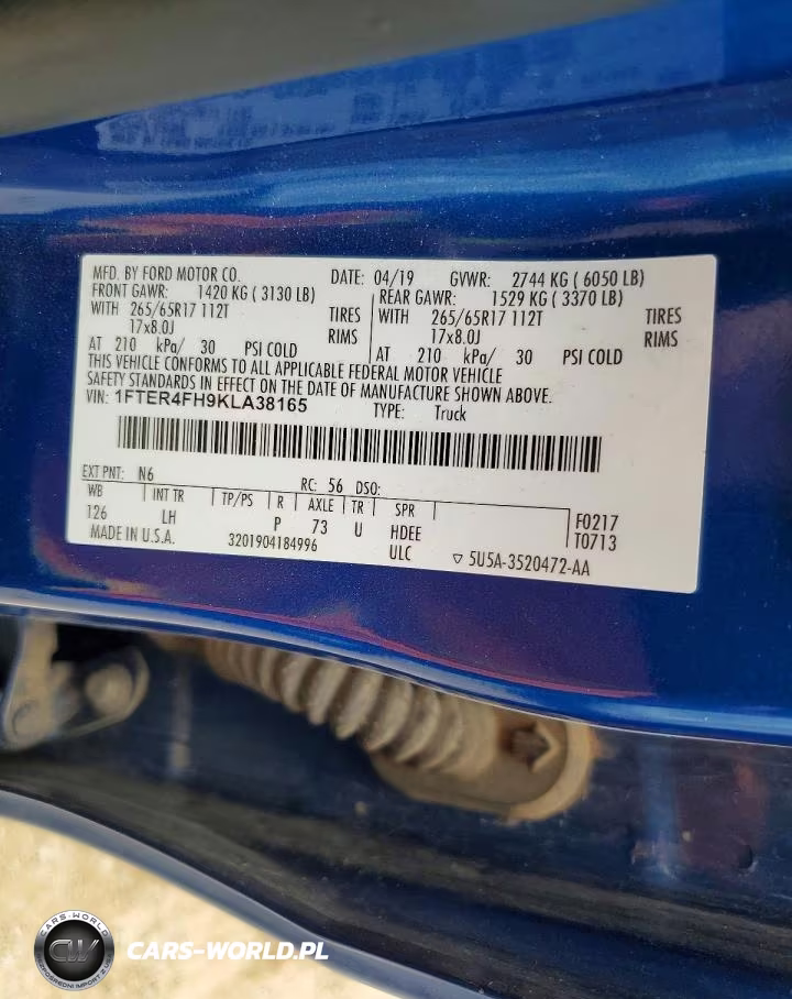 2019 Ford Ranger Xl VIN:1FTER4FH9KLA38165 - 12