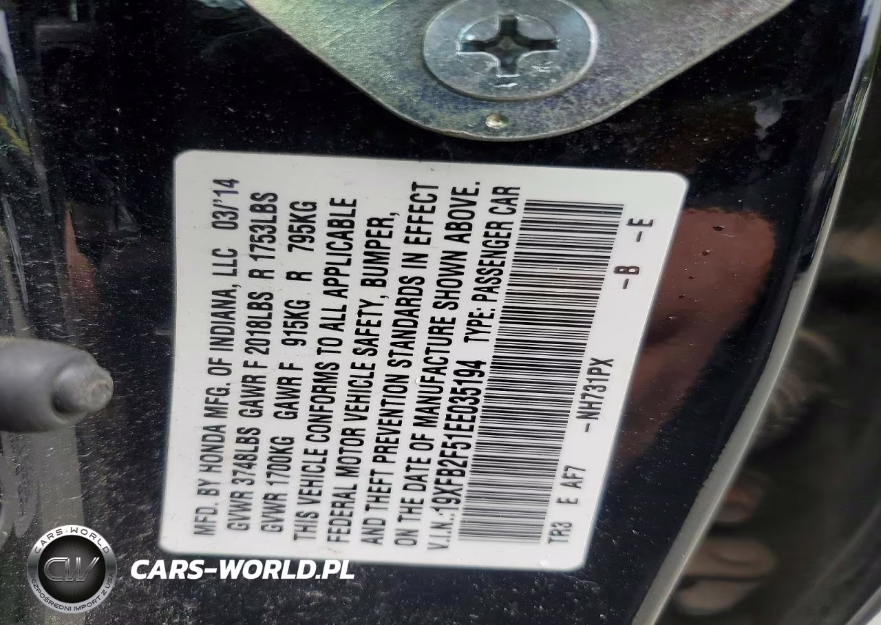 2014 Honda Civic Lx VIN:19XFB2F51EE035194 - 12