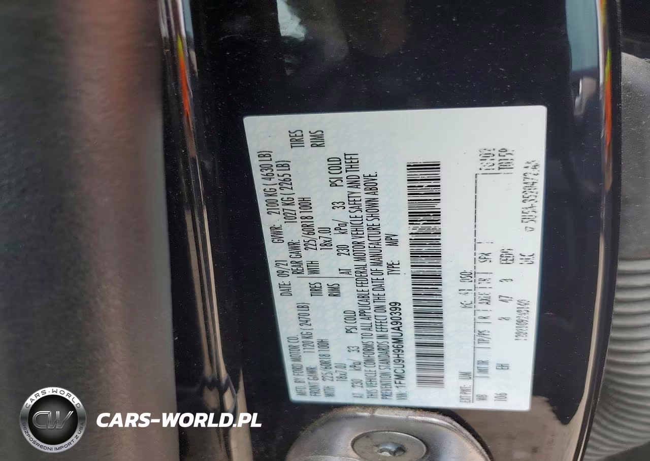 2021 Ford Escape Sel VIN:1FMCU9H96MUA90399 - 13