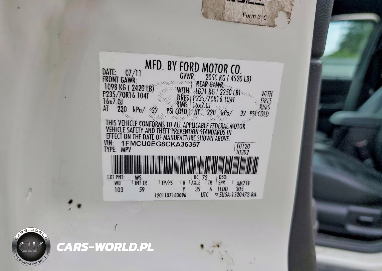 2012 Ford Escape Limited VIN:1FMCU0EG8CKA36367 - 13