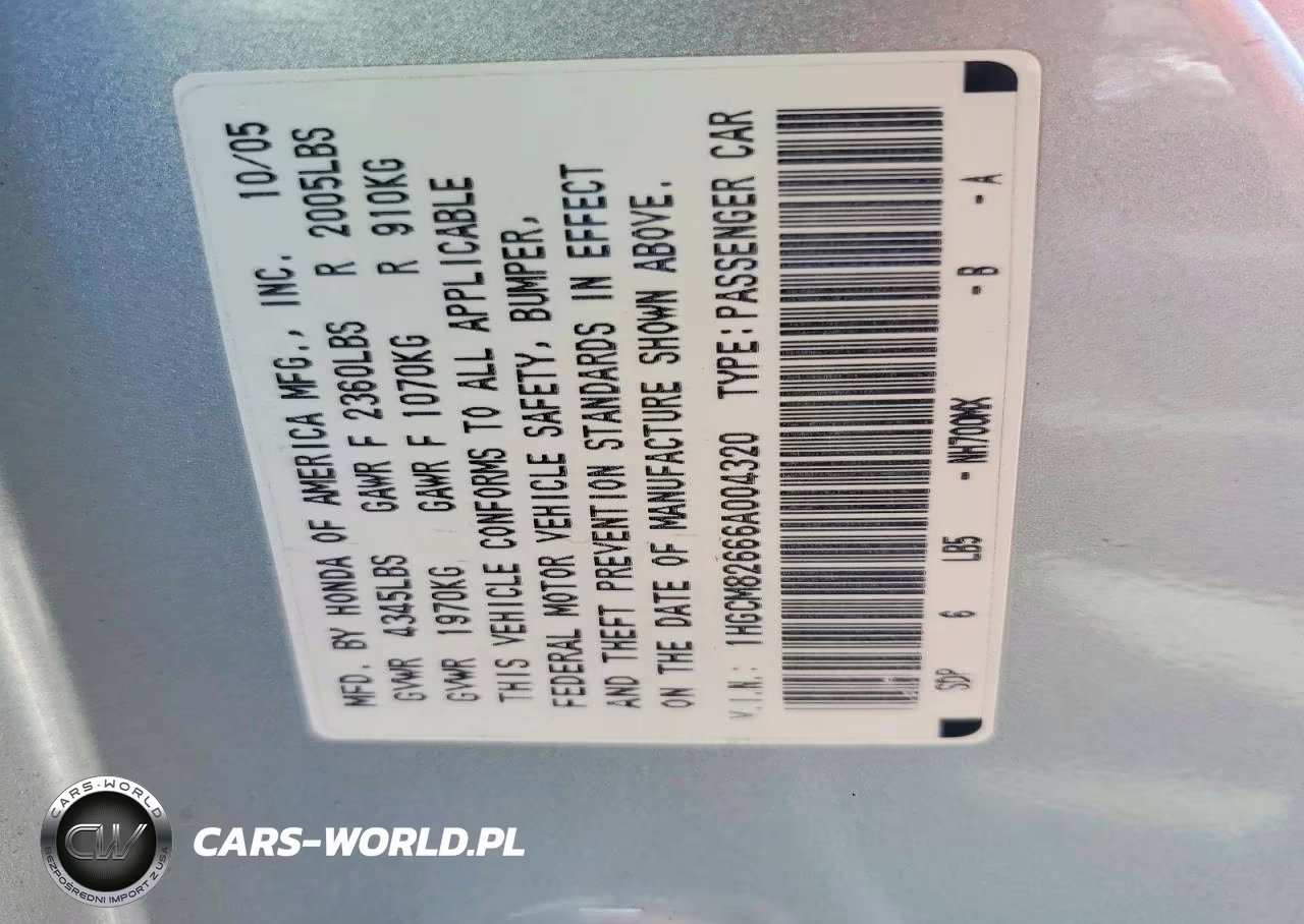 2006 Honda Accord Ex VIN:1HGCM82666A004320 - 12