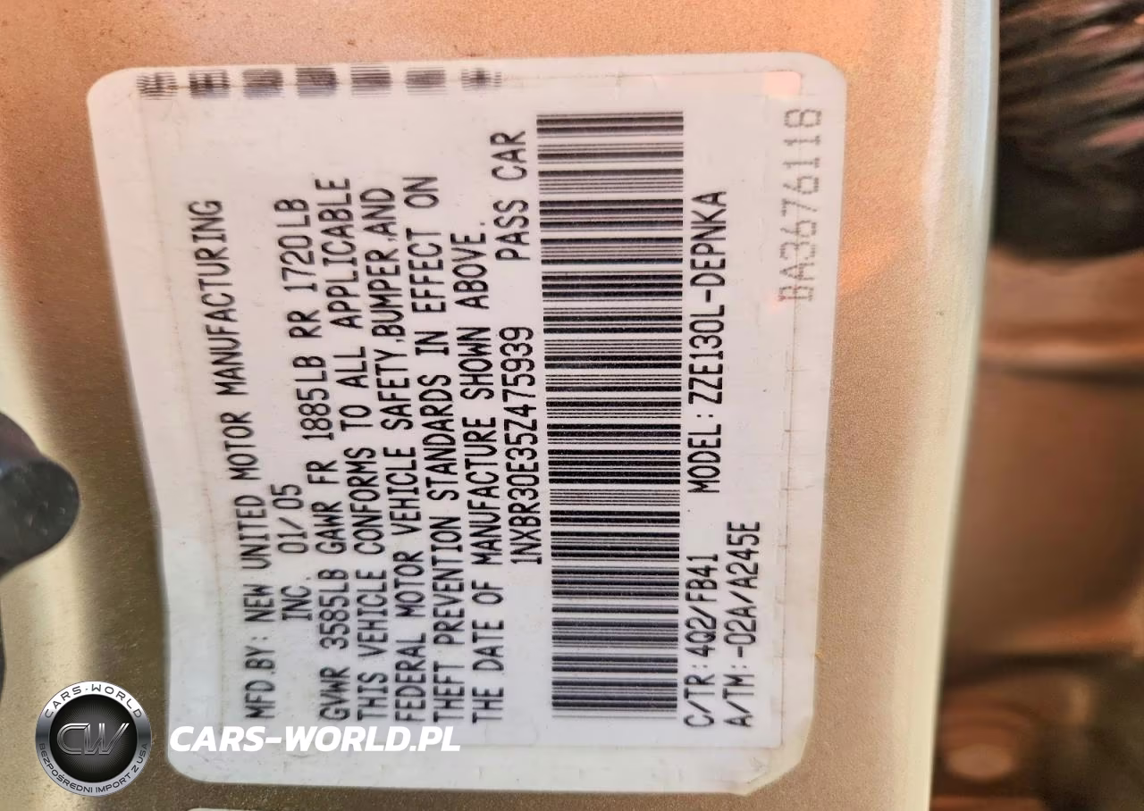 2005 Toyota Corolla Le VIN:1NXBR30E35Z475939 - 12