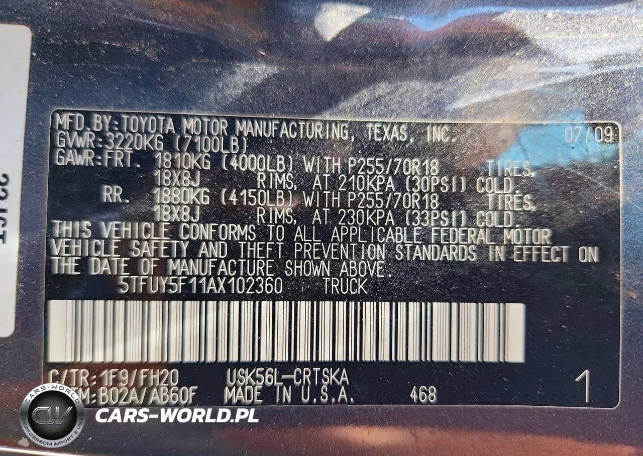 2010 Toyota Tundra Double Cab Sr5 VIN:5TFUY5F11AX102360 - 12