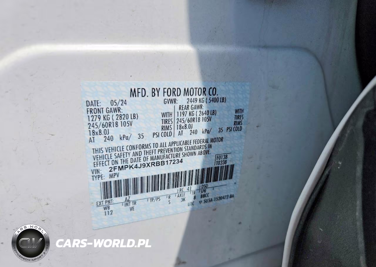 2024 Ford Edge Sel VIN:2FMPK4J9XRBB17234 - 12