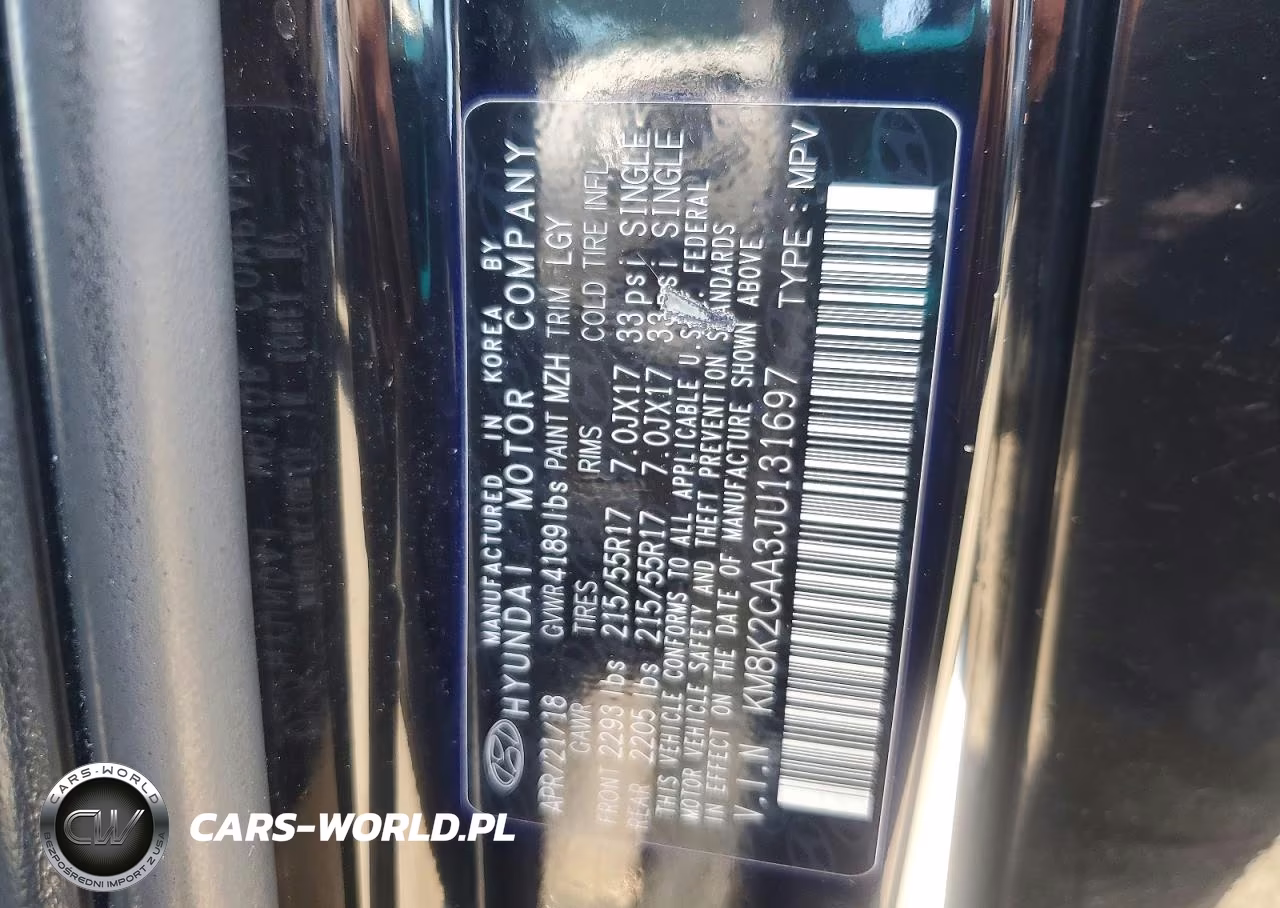 2018 Hyundai Kona Sel VIN:KM8K2CAA3JU131697 - 13