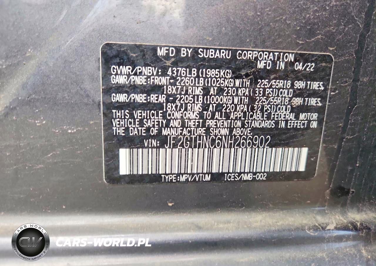 2022 Subaru Crosstrek Limited VIN:JF2GTHNC6NH266902 - 12