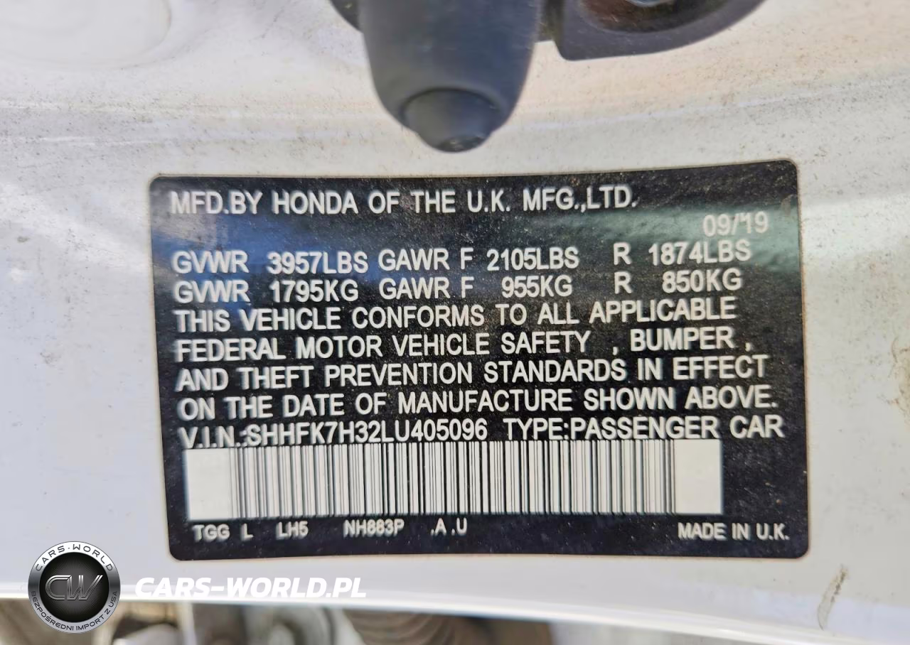2020 Honda Civic Lx VIN:SHHFK7H32LU405096 - 12