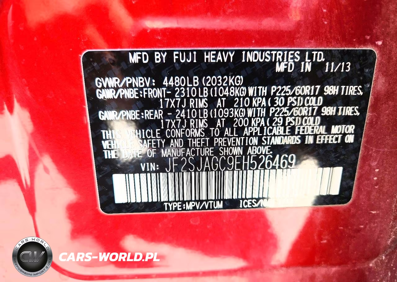 2014 Subaru Forester 2.5I Premium VIN:JF2SJAGC9EH526469 - 13