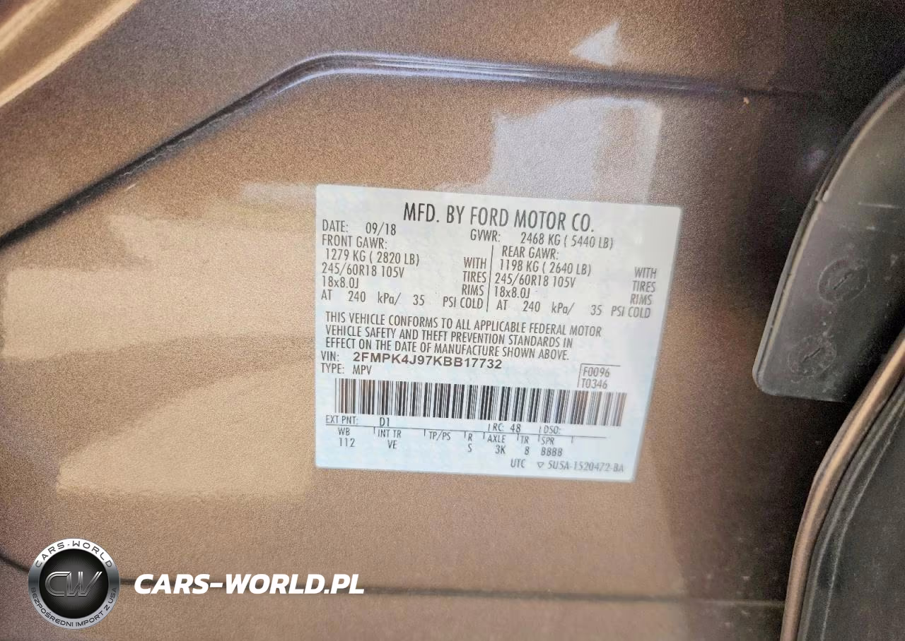 2019 Ford Edge Sel VIN:2FMPK4J97KBB17732 - 13