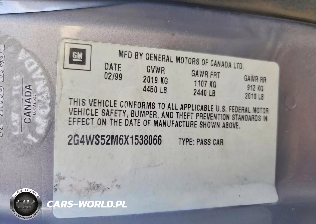 1999 Buick Century Custom VIN:2G4WS52M6X1538066 - 12