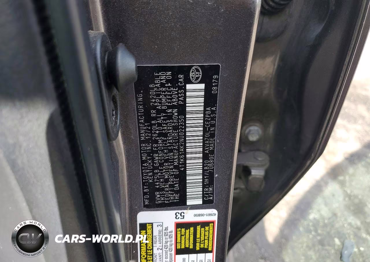 2022 Toyota Camry Xse VIN:4T1K61AK2NU022350 - 12