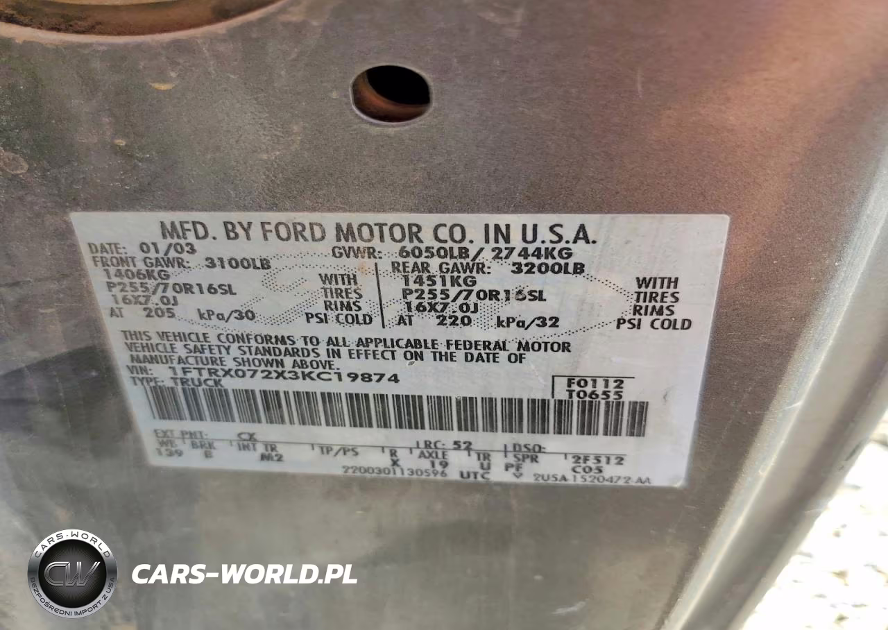 2003 Ford F150 VIN:1FTRX072X3KC19874 - 12