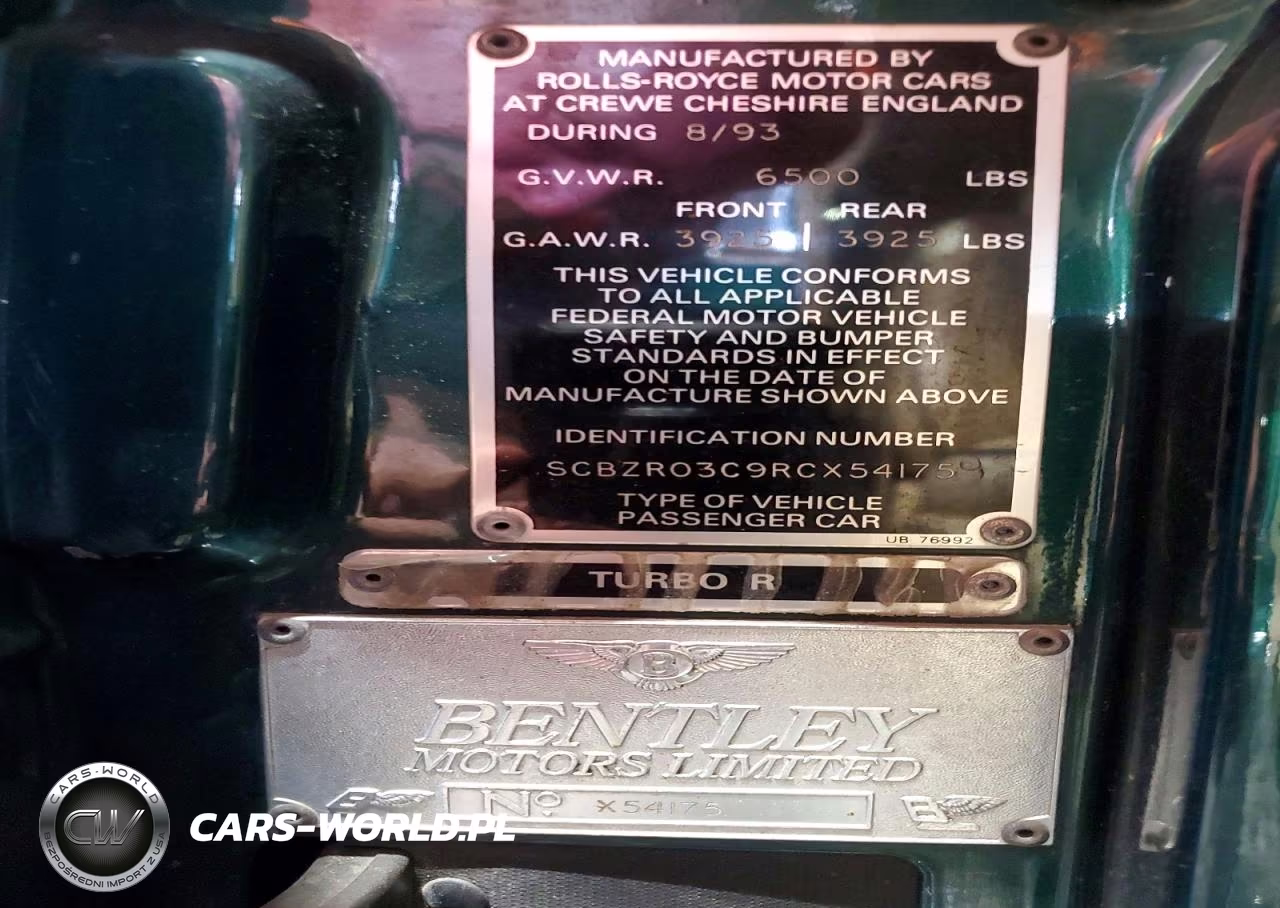 1994 Bentley Turbo R VIN:SCBZR03C9RCX54175 - 12