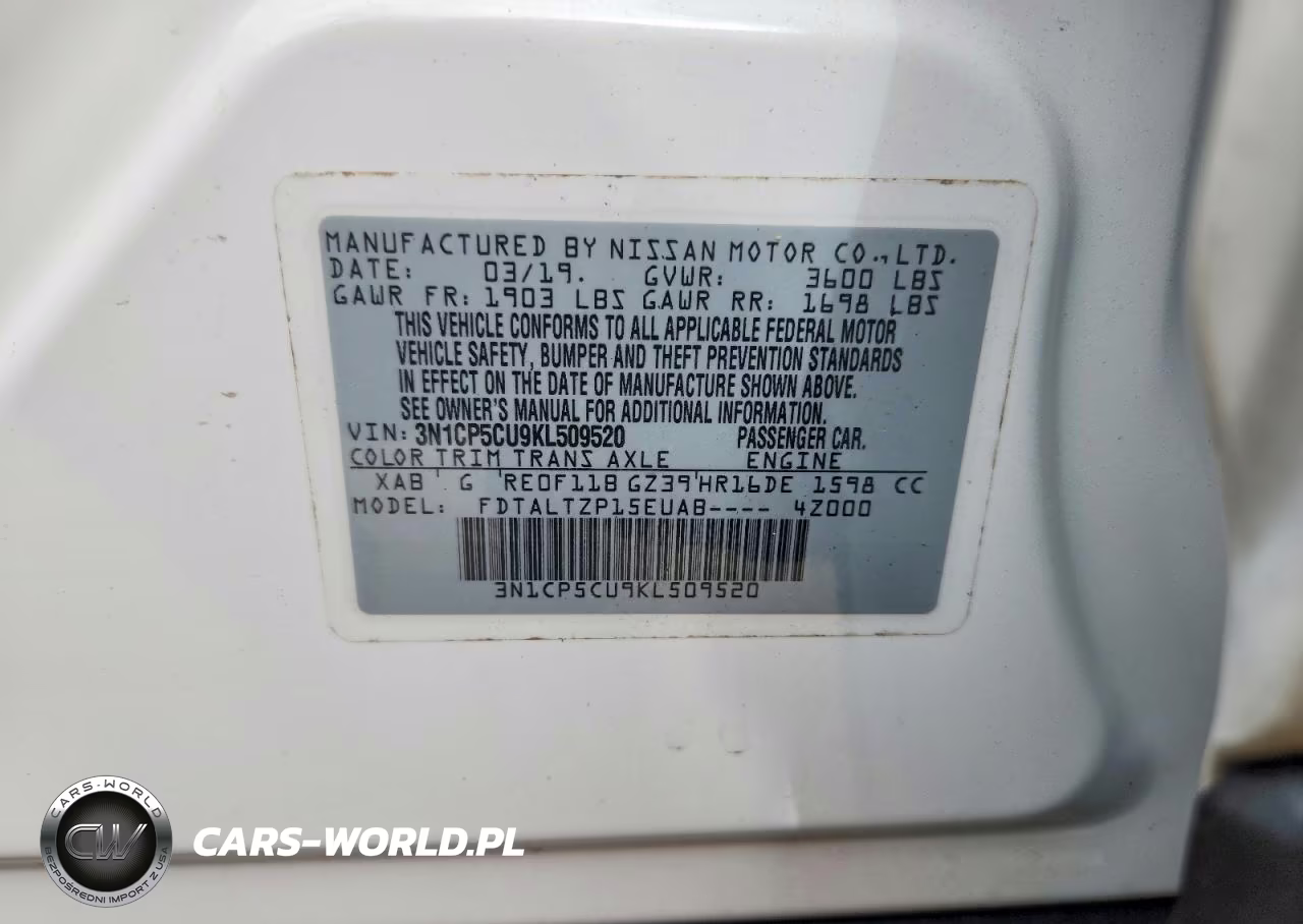 2019 Nissan Kicks Sr VIN:3N1CP5CU9KL509520 - 14