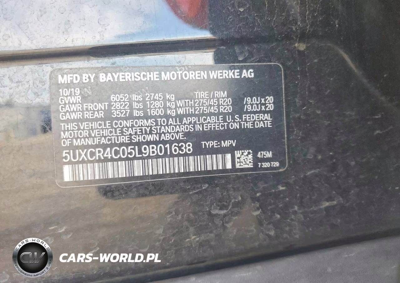 2020 BMW X5 Sdrive 40I VIN:5UXCR4C05L9B01638 - 13