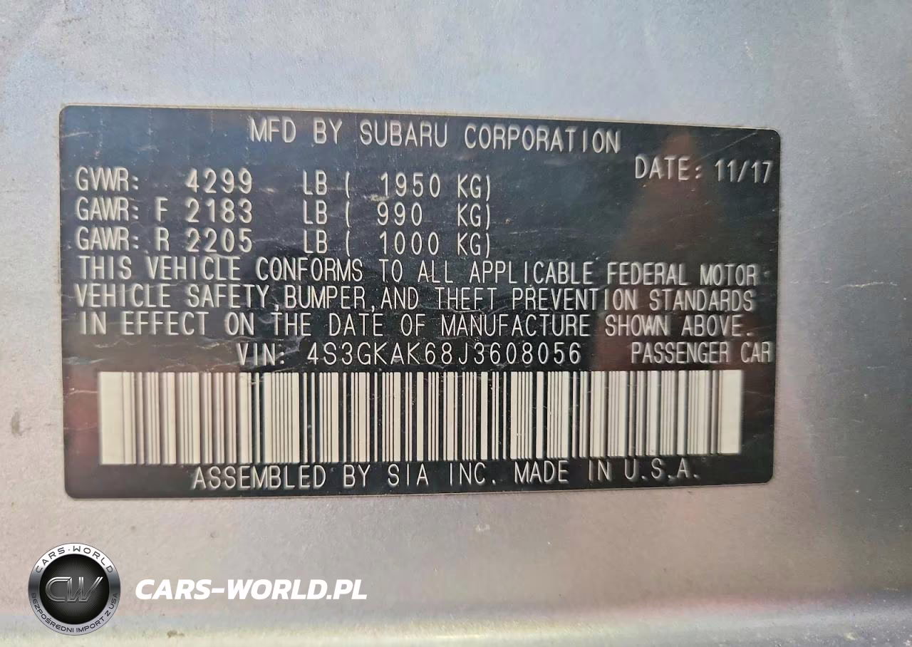 2018 Subaru Impreza Sport VIN:4S3GKAK68J3608056 - 12