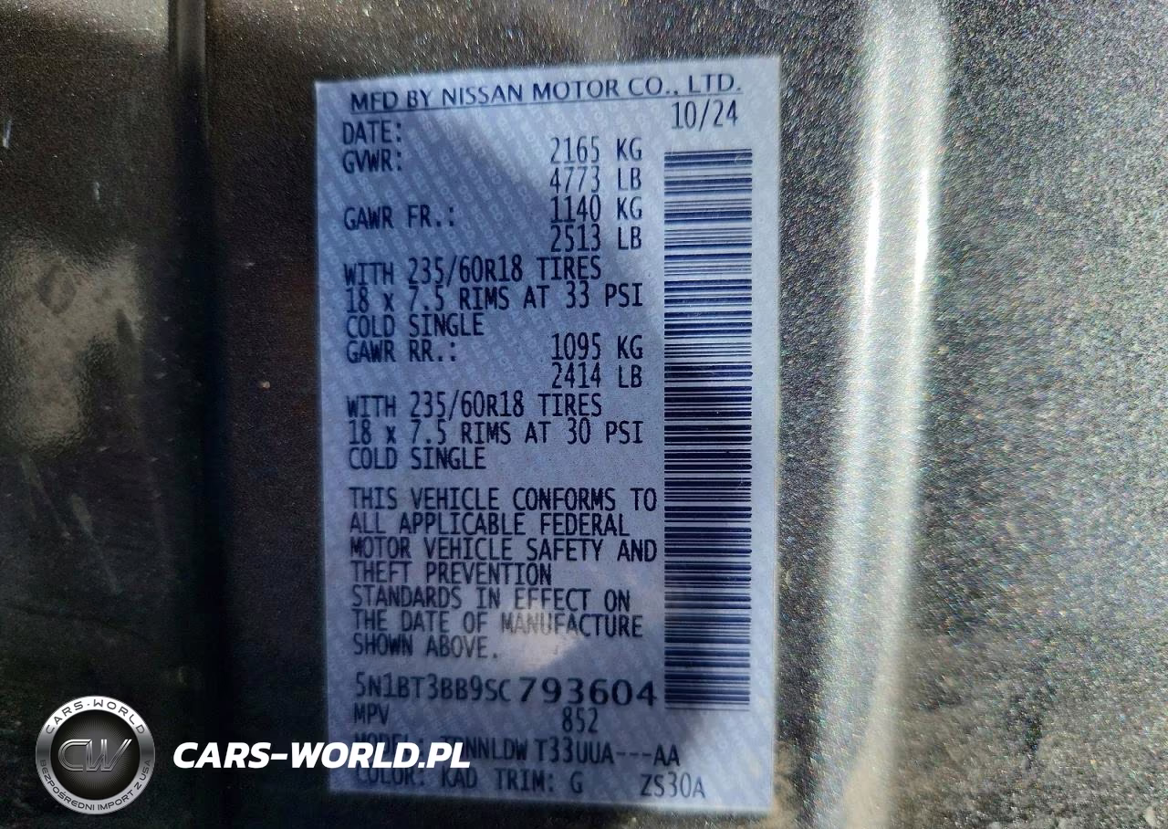 2025 Nissan Rogue Sv VIN:5N1BT3BB9SC793604 - 14