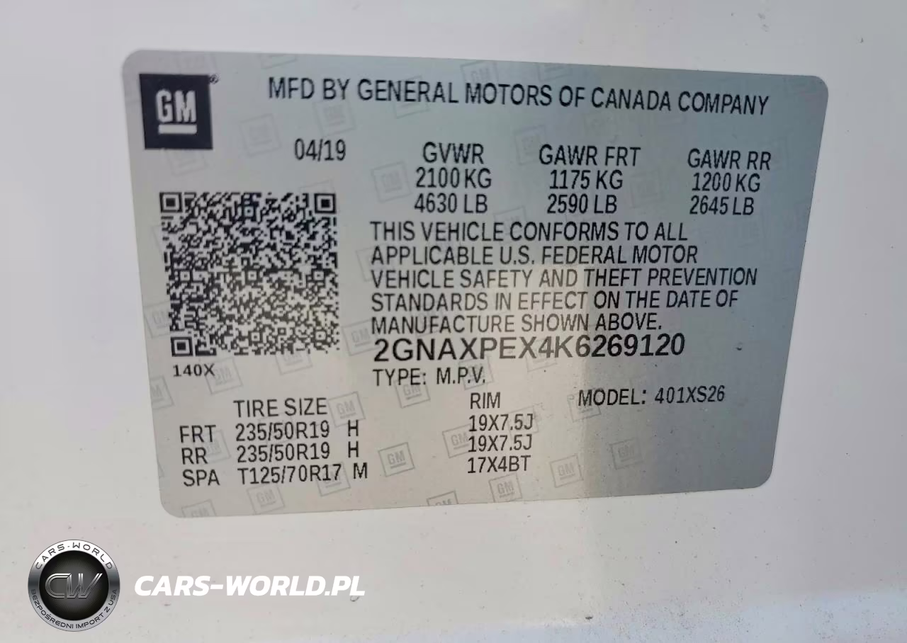 2019 Chevrolet Equinox Premier VIN:2GNAXPEX4K6269120 - 13