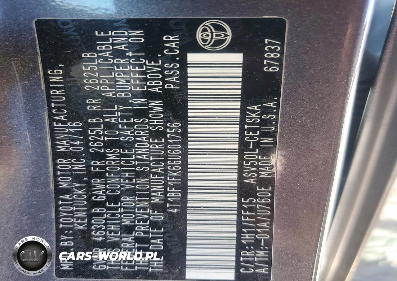 2016 Toyota Camry Se VIN:4T1BF1FK6GU601756 - 13