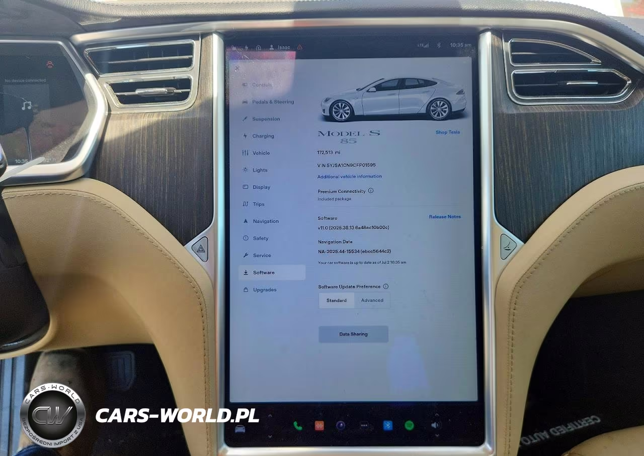2012 Tesla Model S VIN:5YJSA1CN9CFP01595 - 9