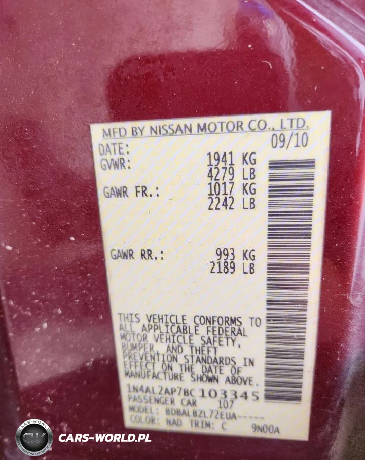 2011 Nissan Altima 2.5 VIN:1N4AL2AP7BC103345 - 12