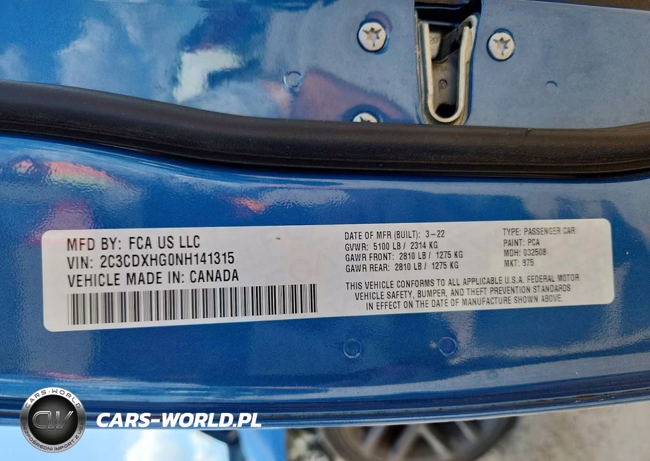 2022 Dodge Charger Gt VIN:2C3CDXHG0NH141315 - 13