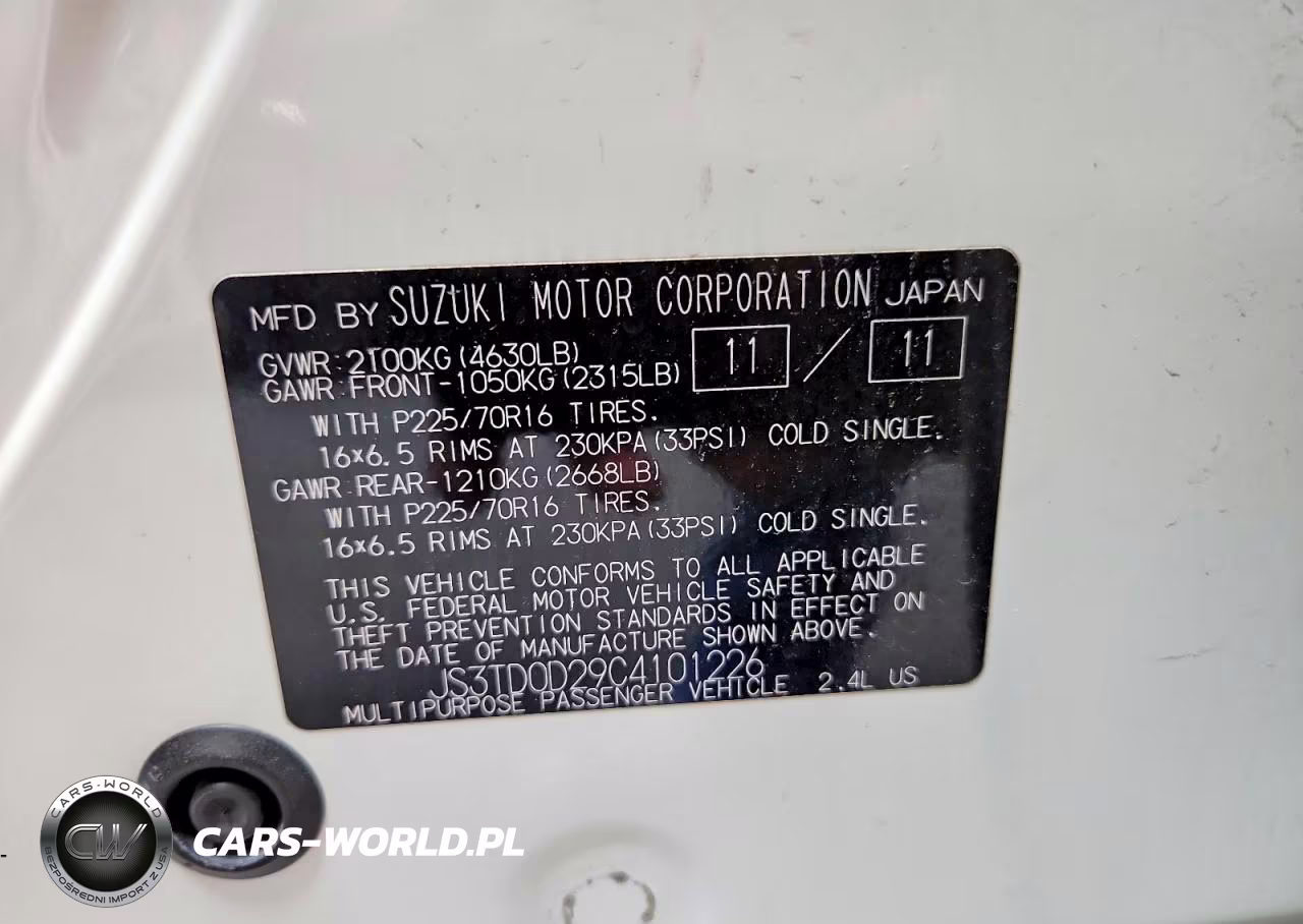 2012 Suzuki Grand Vitara Premium VIN:JS3TD0D29C4101226 - 13