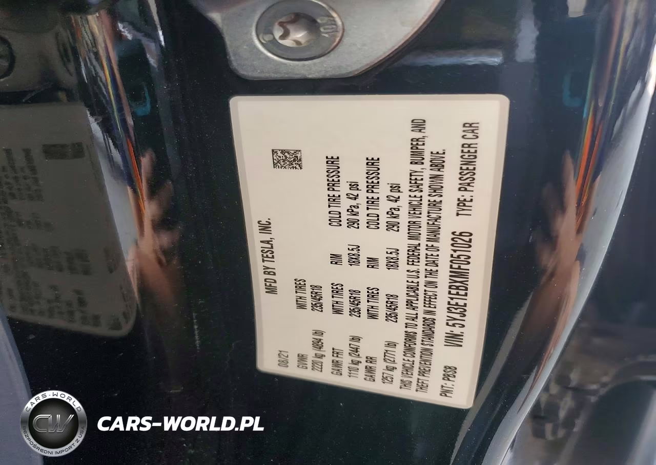 2021 Tesla Model 3 VIN:5YJ3E1EBXMF051026 - 12