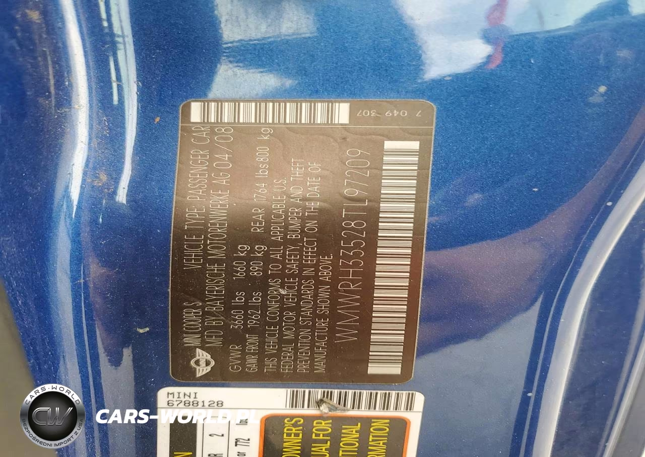 2008 Mini Cooper S VIN:WMWRH33528TL97209 - 12